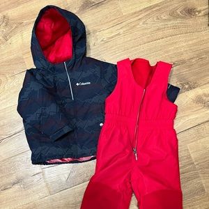 Columbia 2t waterproof snow jacket and bib